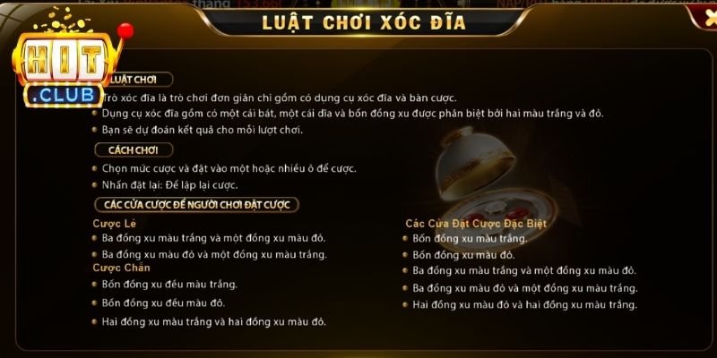 Trình tự tổ chức bàn chơi xóc đĩa
